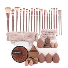 40pcs Makeup Tool Set, Makeup Tool Combination Set, Complete Makeup Tool Set, Makeup Sponge And Cleansing Brush - Multicolor - View 3