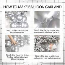 112 pièces Ensemble de ballons métalliques argentés, avec des ballons d'étoile d'explosion argentés de 22 pouces, des ballons en aluminium 4D disco, des ballons en latex métalliques argentés de 10/5 pouces. Convient pour les fêtes, les remises de diplômes, les anniversaires, les mariages, les carnavals, la décoration de la maison, la décoration de fond de pièce et les décorations de fête. - ensemble de ballons argentés - Voir 3