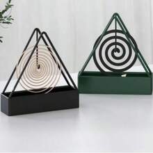 2/1个装蚊香架不锈钢烟灰缸阻燃防烫蚊香盘带盖户外家用香炉架 - 彩色 - 查看 2