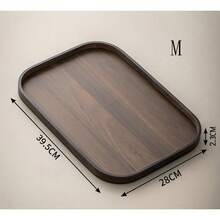 带把手的胡桃木托盘，可用于盛放食物、小吃、饮料、寿司、牛排、披萨、甜点、蛋糕、面包，也可用作早餐托盘、咖啡托盘、茶托盘、熟食板，斋月适用。 - 紫紅色 - 查看 4