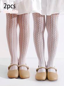 2 chiếc quần tất lưới khoét lỗ mùa xuân/hè cho bé gái, màu hồng và trắng tối giản, dễ phối đồ, phù hợp với mọi trang phục. - Nhiều màu - Xem 6