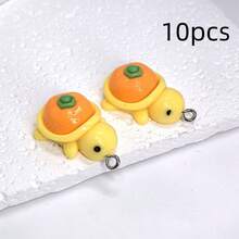 10pcs Mixed Color 3D Cartoon Fruit Turtle Resin Charms, Suitable For DIY Jewelry Making, Bracelets, Necklaces, Earrings - Perfect Handmade Gift For Beginners And Experts - Jewelry Accessories - Multicolor - View 7