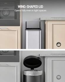 HEXCELEN Kitchen Trash Can, 2x28L Narrow Double-Chamber Design, With Foot Pedal, Waste Sorting System, Removable Inner Bin, Includes 15 Dedicated Trash Bags. - Silver - View 2