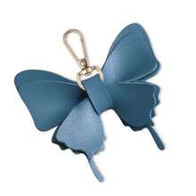 Móc khóa hình bướm bằng da PU thời trang, mặt dây chuyền hình bướm giả, phụ kiện túi xách hình bướm bằng da dễ thương, phụ kiện móc chìa khóa xe hơi. - màu xanh da trời - Xem 1