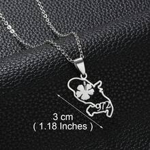 1件 重聚地图轮廓 974 芙蓉花和椰子树 瓜德罗普岛 马提尼克岛 吊坠项链 不锈钢首饰 - 彩色 - 查看 21