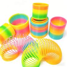 6/3/2/1個 彩虹彈簧魔力彈簧玩具，彩色霓虹塑料彈簧玩具派對用品，男孩女孩禮物玩具，節日、情人節、生日禮物 (隨機發貨) - 彩色 - 查看 4