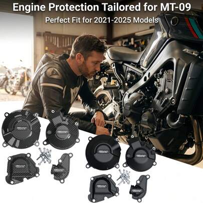 Tấm bảo vệ động cơ xe máy GBRacing dành cho MT-09 FZ-09 XSR900 Tracer Scrambler 2021-2025, Phụ kiện/Phụ tùng xe máy, Tấm bảo vệ động cơ chống va đập, Phụ kiện bảo vệ động cơ xe máy chống trầy xước, Tấm bảo vệ động cơ xe thể thao vừa vặn hoàn hảo.