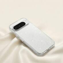 Tương thích với điện thoại Pixel 10A/10Pro/9Pro XL/8/8Pro/8A, ốp lưng bảo vệ bền chắc, kiểu dáng thời trang, trong suốt lấp lánh, chống rơi vỡ, phù hợp cho nữ và các bạn gái (Màu đen trong suốt) - Nhiều màu - Xem 58