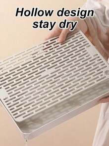 Double-Layer Perforated Small Pet Litter Box With Drainage Hole(No Open, You Can Open Drainage Hole Yourself If Necessary)Detachable For Easy Cleaning Convenient Pet Potty Tray Suitable For Hamsters Ferrets Rabbit And Other Small To Medium Pets All-Season Use - White - View 11