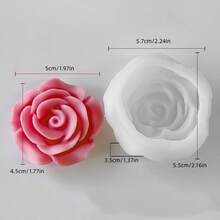1 Set Rose Shaped Candle Silicone Mold, Home Decor/Gift Plaster Mold, Handmade Epoxy Resin Casting Mold, Art Decor Clay Plaster Mold, Non-Stick Easy Release - White - View 7