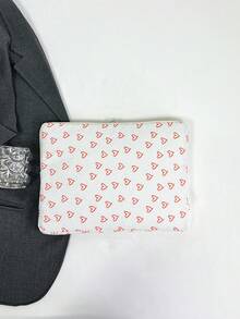 1pc Solid Color Minimalist Luxury Laptop Sleeve, Notebook Tablet Carrying Case, 11"/13"/15" Computer Bag, Sweet Girl Design With Hollow Heart Print, Casual Unisex Tablet Protective Cover - Merah - View 6