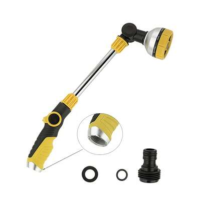 Cần tưới vườn 17,5 inch có điều khiển bằng ngón tay cái, 8 chế độ phun, cần tưới vườn nhẹ | Đầu phun cho cây treo và bụi cây, lau cửa sổ, tắm thú cưng | Phù hợp với ống tưới vườn 3/4 inch