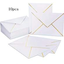100/50pcs Invitation Envelopes, Wedding Invitations With Envelopes, Paper Envelopes, Gold Foil Double-Sided Printed C6 Envelopes, Size 13.5X18.5cm, Perfect For Graduation, Wedding, Birthday, Baby Shower, Mother's Day Invitations - A - View 19