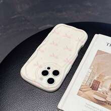 1 chiếc ốp lưng điện thoại bằng chất liệu TPU dễ thương, họa tiết nơ, màu trắng kem, chống sốc và chống trượt, bảo vệ toàn thân, tương thích với iPhone, Honor. - Màu be - Xem 6