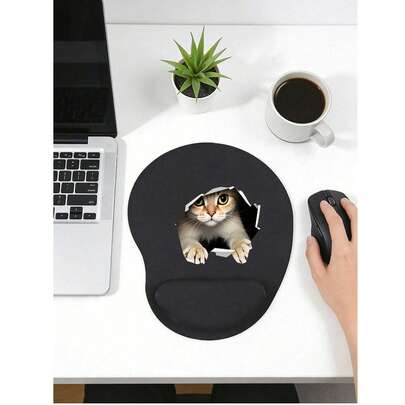 Ergonomic Cat Pattern Wrist Rest Mouse Pad, Ergonomic EVA Wrist Pad, Non-Slip Memory Foam Mouse Pad, Comfortable Non-Slip Base, Mouse Pad With Comfortable Wrist Support, Comfortable Skin-Friendly Desktop Support, Desktop Protective Mat, Suitable For Gaming, Office, Computer, Laptop, Home, Graduation Season Souvenir, Valentine's Day, Mother's Day, Back To School Perfect Gift