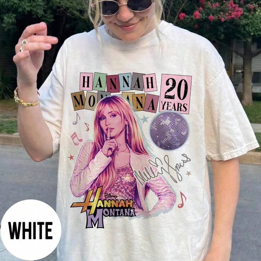 Unisex Hannah Mo Ntana Tee, Fan Gift,  Channel High School Musical Ha Nnah Mo Ntana Shirt, Magic Kingdom Disneyland Family Trip Shirt - 白色 - 查看 1