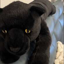 115cm/45.27inch Long Plush Pillow, Soft And Fluffy Stuffed Animal, Suitable For Home Decor, Sofa Cushions, Party Decorations, Children's Birthday Gifts, Graduation Season, Weddings, Halloween. - Black - View 3