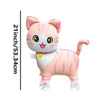 2 Sets 3D Pulley Walking Cat Shaped Aluminum Foil Balloons, Suitable For Decoration, Exquisite Holiday Gifts, Ideal For Home And Office Display - View 2