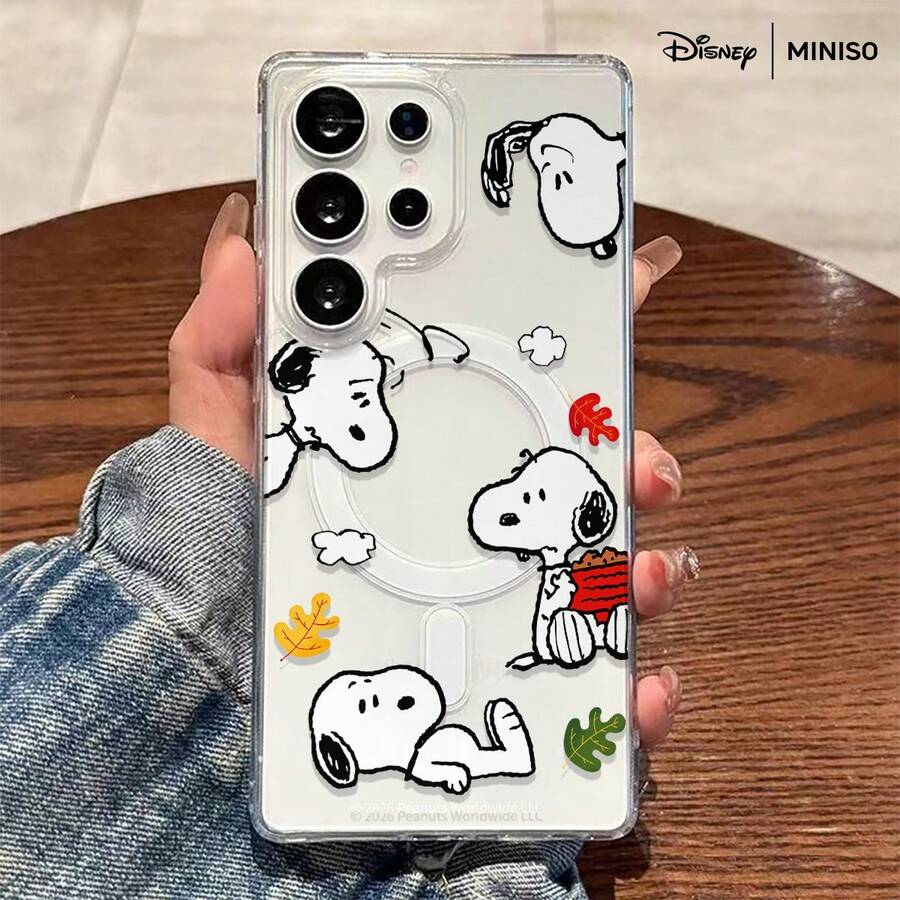 Ốp lưng điện thoại từ tính trong suốt hình Snoopy mùa thu MINISO dành cho Samsung S26 Ultra/S26 Edge/S26 Plus/S26/S25 Ultra/S25 Plus/S25/S25FE/S25Edge/S24Ultra/S24Plus/S24/S24FE/S23FE/S23Ultra/S23Plus/S23/S22Ultra/S22Plus/S22/A15/A16/A17/A35/A36/A37/A54/A55/A56/A57 Quà tặng Giáng sinh cho bạn gái - Trong sáng - Xem 1