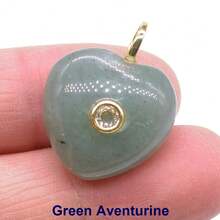 Colgantes de piedras naturales con forma de corazón de 20 mm con circonita, piedras naturales de amazonita, amatista, lapislázuli y ojo de tigre para hacer joyas, collares, pendientes y accesorios DIY - Piedra - Ver 13