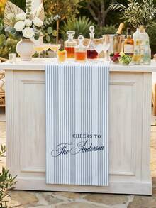 Khăn chào mừng đám cưới treo tường theo yêu cầu, khăn trải bàn cưới, bảng hiệu sự kiện quầy bar bằng vải lanh kẻ sọc cá nhân hóa, biểu ngữ sự kiện quầy bar, có thể tùy chỉnh tên và ngày tháng, quà cưới, quà chào mừng. - Nhiều màu - Xem 9