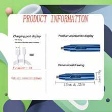 电动鼻毛修剪器，耳部、面部及眉毛清洁修整器，男女通用家用鼻毛去除工具套装 - 藍色 - 查看 7