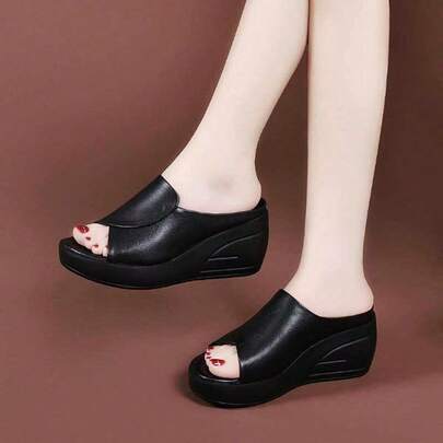 2026 New Summer Brand Thick Sole Wedge Slippers, Open Toe Non-Slip Sandals For Women
