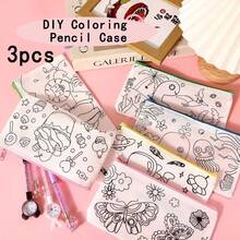 3 chiếc túi đựng văn phòng phẩm đa năng sáng tạo, hộp bút vẽ graffiti tự làm, túi đựng bút quà tặng hội họa - hộp bút chì - Xem 7