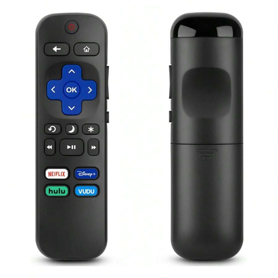 适用于海信、T&CL、Onn、Westinghouse、Insignia、Element、Ro&Ku 电视的替换遥控器 - 黑色 - 查看 1