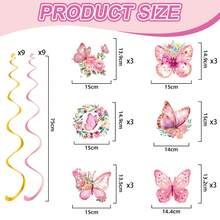 Đồ trang trí tiệc hình bướm, đồ trang trí treo hình bướm xoắn ốc màu hồng và tím, đồ trang trí bướm treo cho mùa xuân hè, trang trí vườn hình bướm cho bé gái, trang trí sinh nhật. - Nhiều màu - Xem 5