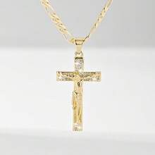 1 pieza de collar con detalle de letra en turquesa de estilo occidental neutro, disponible como joyería para parejas. - Oro amarillo - Ver 8