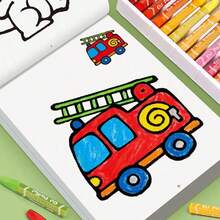 Libro para colorear infantil de 32 páginas, adecuado para niños y niñas a partir de 3 años. Incluye páginas para colorear interactivas con contenido preescolar interesante y educativo como animales, verduras y vehículos. - Multicolor - Ver 9