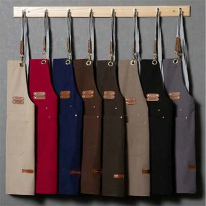 Ideal For Nail Salons, Cafes, Various Restaurants, Bars, Bakeries, And Staff. This Apron Is Made Of Durable Waterproof Canvas, Featuring Pockets And Adjustable Shoulder Straps. It Is Stylish, Practical, And Suitable For Both Men And Women.