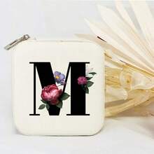 个性化首字母伴娘首饰盒 个性化花卉旅行首饰盒 婚礼新娘派对礼物 - 白色 - 查看 26