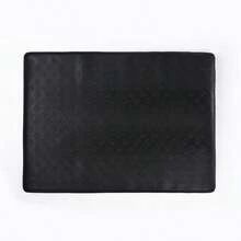 1pc Silicone Paw Print Pet Food Mat - Black - View 1