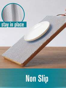 1片灰色PVC泡沫防滑抽屉垫，可裁剪设计，是家庭主妇和租房者整理抽屉和衣柜的理想之选。 - 灰色 - 查看 5