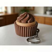 1pc/2pcs 3D Printed Mini Cupcake Clicker Keychain, Satisfying Tactile Stress Relief Toy, Cute Desk Fidget For Focus, Unique Gift For Adults - Multicolor - View 8