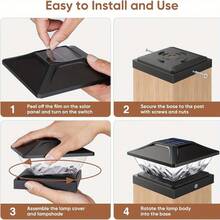 Post Cap Lights Suitable For 4x4 4.5x4.5 5x5 Posts - Outdoor Solar Deck Lights With -Controlled Solar Lights, Plastic Fence & Deck For Garden,, Balcony, Rooftop (Black) - Post Cap Lights (Black) - 查看 8
