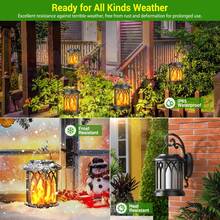 Solar Lantern Outdoor Lights, Upgraded Flickering Flame Solar Lanterns Lights Outdoor Waterproof, Hanging Lantern Decorative, Solar Powered Lanterns For Yard Patio Path Tree Garden Decor - Solar Lantern (Black) - 查看 5