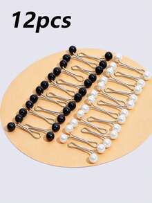 48pcs/36pcs/24pcs/12pcs Women Brooch, Scarf Clip, Shawl Pin, Headscarf Clip, Scarf Shawl Pin, Pearl Scarf Pin, Dress Sweater Brooch - Multicolor - View 6