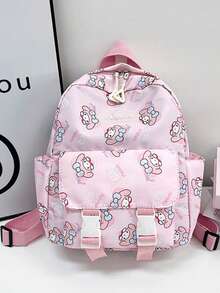 SANRIO 1 Ba lô in hình hoạt hình Hello Kitty & Kuromi kiểu mới dễ thương, thẩm mỹ Kawaii, dung tích lớn, nhẹ, thích hợp cho học sinh đi học hàng ngày, đi làm, du lịch, hoạt động ngoài trời, đeo vai điều chỉnh được, túi xách di động - Một phong cách - Xem 4