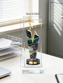 1pc Personalized Acrylic Star Trophy, Unique Employee Recognition Gift, Customizable Text, Custom Company Award, Employee Plaque, Retirement Or Employee Appreciation Gift For Management - Multicolor - View 8