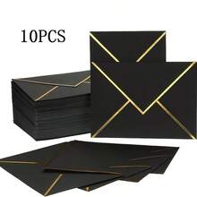 100/50pcs Invitation Envelopes, Wedding Invitations With Envelopes, Paper Envelopes, Gold Foil Double-Sided Printed C6 Envelopes, Size 13.5X18.5cm, Perfect For Graduation, Wedding, Birthday, Baby Shower, Mother's Day Invitations - A - View 20