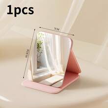 5-Piece Set: Elegant Folding Mirror With PU Case - Portable, Washable Glass Makeup Mirror. Compact & Travel-Friendly Design - Ideal For Dorms, On-The-Go Use, Vanities, Makeup, Beauty Routines, Christmas, And Fashion Settings. - 粉色 - 查看 6