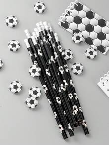 12/24件套足球主题派对礼品，足球铅笔和橡皮套装，运动球主题派对礼物，日常办公书写用品，完美的生日礼物，周年纪念礼物，派对奖励，派对礼品袋填充物，返校礼物 - 均碼 - 查看 7