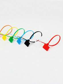 100 piezas Etiquetas de cable, Etiquetas de cable de red, Correas de etiqueta, Etiquetas de hebilla, Correas de plástico impermeables, Marcadores de etiqueta, Organizadores de cable de hebilla impermeables, Correas de marcado de plástico - multicolor - Ver 6