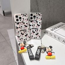 This Disney Mickey Mouse Pattern Lanyard Phone Case Features A Strong Magnetic Closure And Full Coverage Of Acrylic And TPU Material. It's Shockproof, Lightweight, And Suitable For IPhone17/16/11/13/15/15 Plus/15 Pro/15 Pro Max/12/14 Pro Max/11 Pro Max/12 Pro/12 Pro Max/13. It's A Popular Birthday Gift, Business Gift, Durable, Stain-Resistant, And Fingerprint-Resistant New Phone Case For Men And Women. It Also Includes A Mickey Mouse Phone Case And Mickey Mouse Doll Bracelet. Compatible With SamsungGalaxy S20, S21, S22, S23, And S24 Series. It's The Perfect Gift For Friends And Family. This Stylish Phone Case Is Fun, Lightweight, And Durable. IPhone17 Pro Max Phone Case, Minnie Phone Case. - Màu xanh lam - Xem 8
