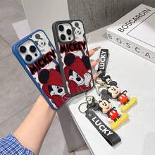 This Disney Mickey Mouse Pattern Lanyard Phone Case Features A Strong Magnetic Closure And Full Coverage Of Acrylic And TPU Material. It's Shockproof, Lightweight, And Suitable For IPhone17/16/11/13/15/15 Plus/15 Pro/15 Pro Max/12/14 Pro Max/11 Pro Max/12 Pro/12 Pro Max/13. It's A Popular Birthday Gift, Business Gift, Durable, Stain-Resistant, And Fingerprint-Resistant New Phone Case For Men And Women. It Also Includes A Mickey Mouse Phone Case And Mickey Mouse Doll Bracelet. Compatible With SamsungGalaxy S20, S21, S22, S23, And S24 Series. It's The Perfect Gift For Friends And Family. This Stylish Phone Case Is Fun, Lightweight, And Durable. IPhone17 Pro Max Phone Case, Minnie Phone Case. - 粉色 - 查看 4