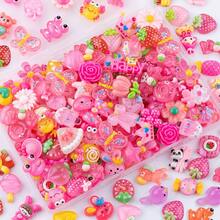 100PCS Slime Charms Jelly Cute Flatback Resin Charms For Slime, Random Kawaii Decoden Charm For Embellishments Phone Junk Case Charm Bulk, Scrapbooking Crafting & DIY Decor (Multicolor) - 玫瑰粉色-100個 - 查看 8