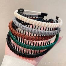 1/2 件装 女士缠绕式高骷髅头发箍带齿防滑断发发带洗脸发夹优雅头饰发带发箍 - 彩色 - 查看 5